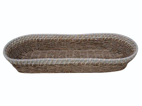 Oval seagrass basket basket with rope rim